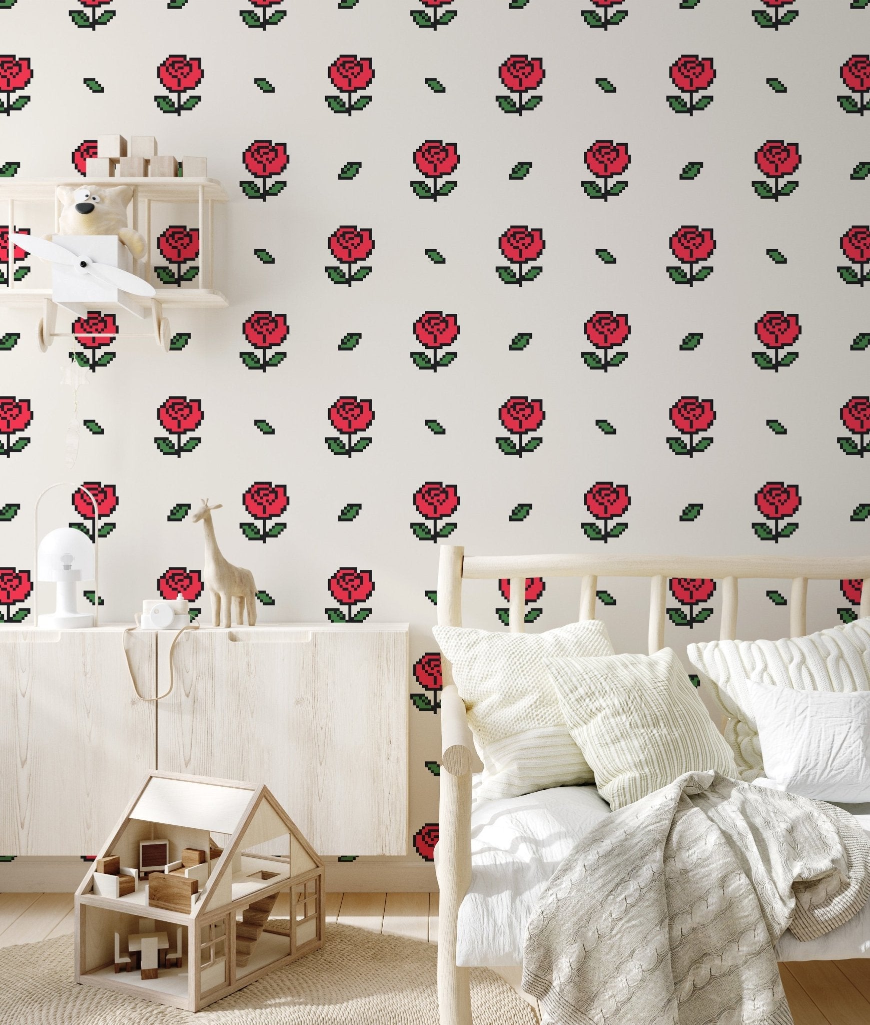 Pixel Rose Pattern - Tomono