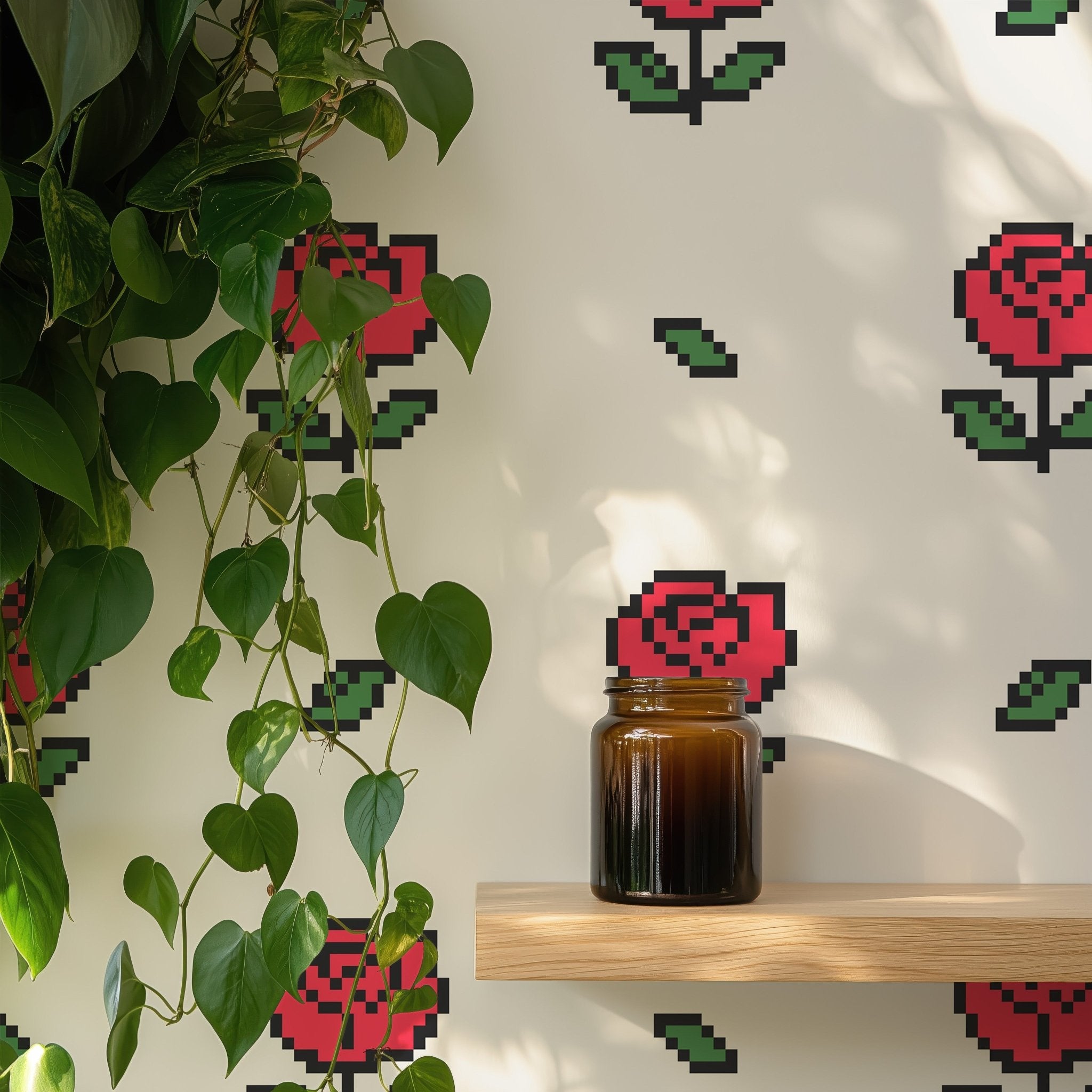 Pixel Rose Pattern - Tomono
