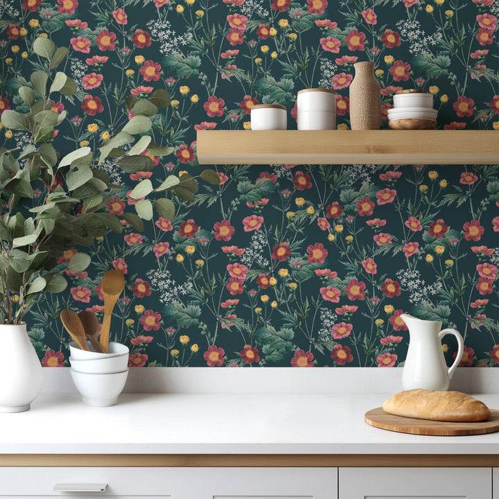 Red Flowers Pattern - Tomono