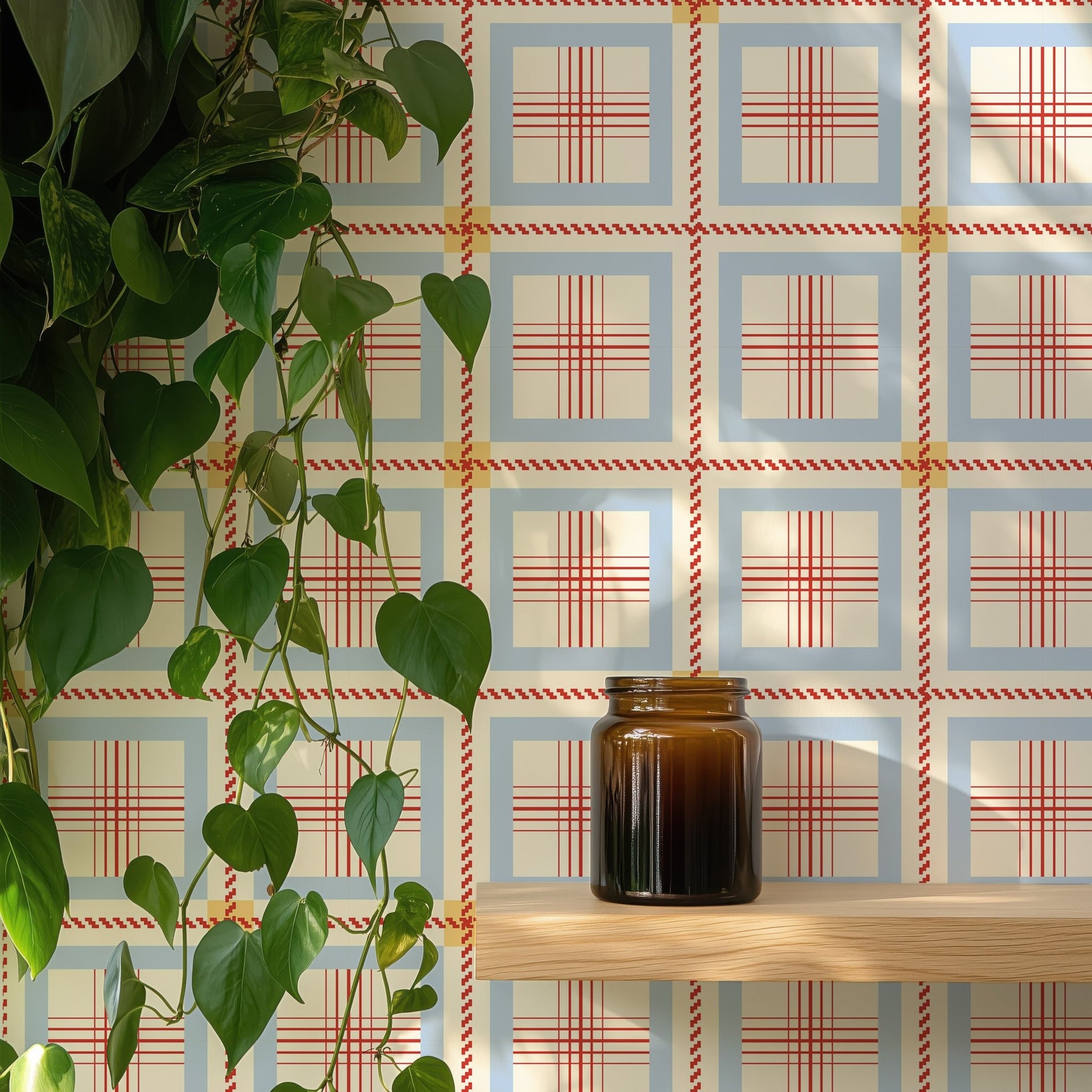 Red Seamless Plaid Pattern - Tomono