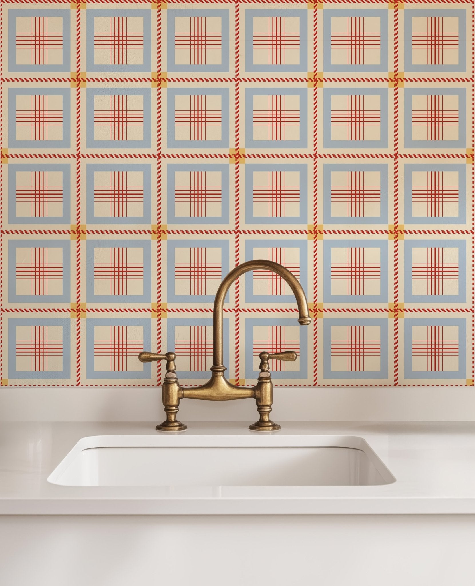 Red Seamless Plaid Pattern - Tomono