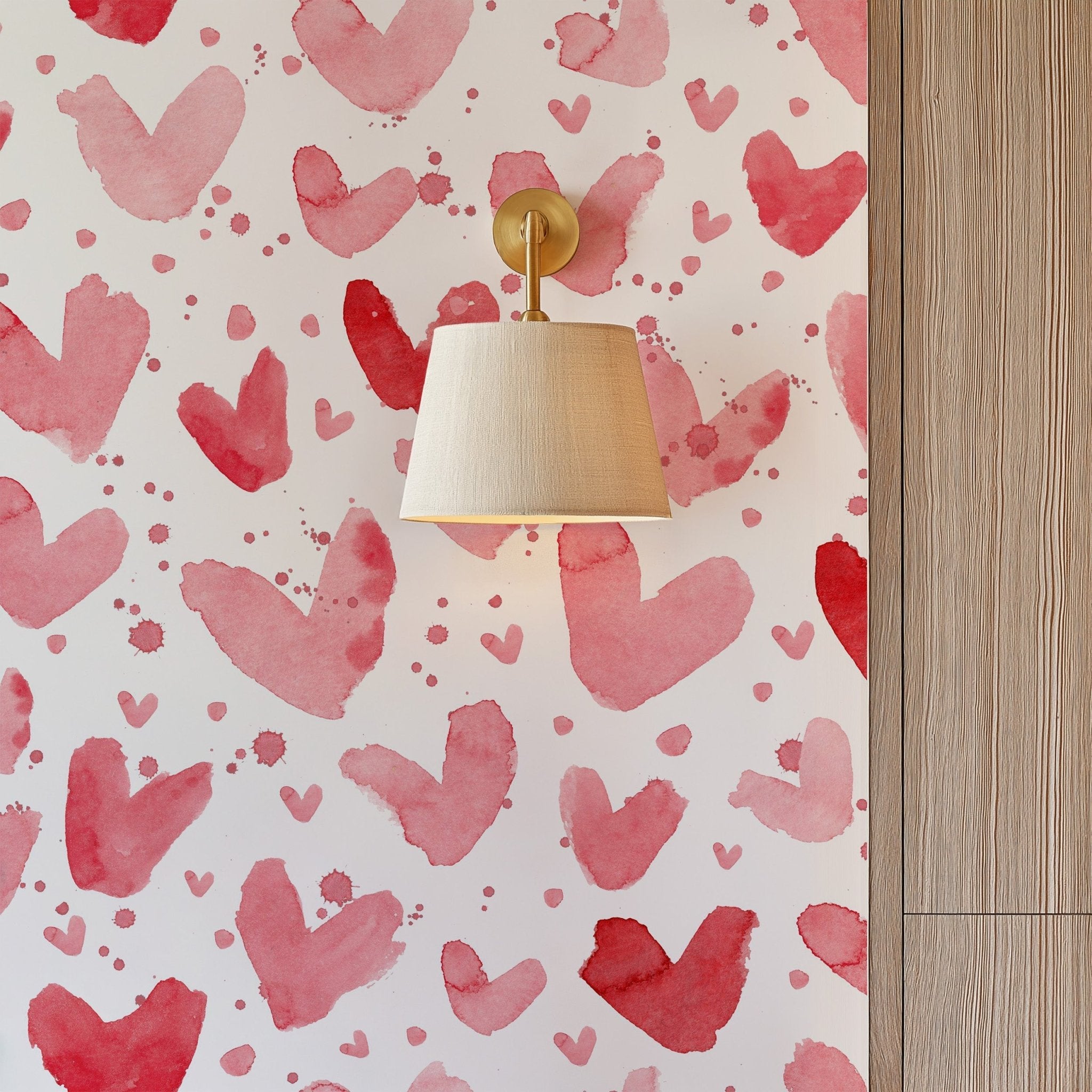 Red Watercolor Hearts - Tomono