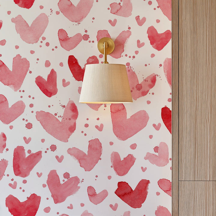 Red Watercolor Hearts - Tomono