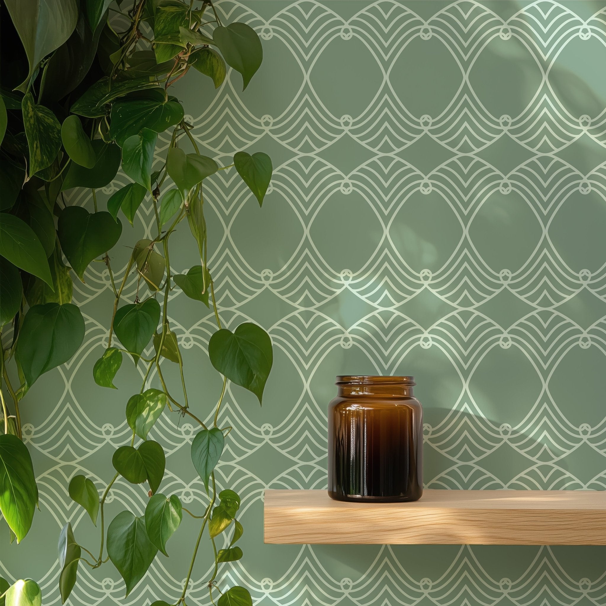 Sage Art Deco Wave - Tomono