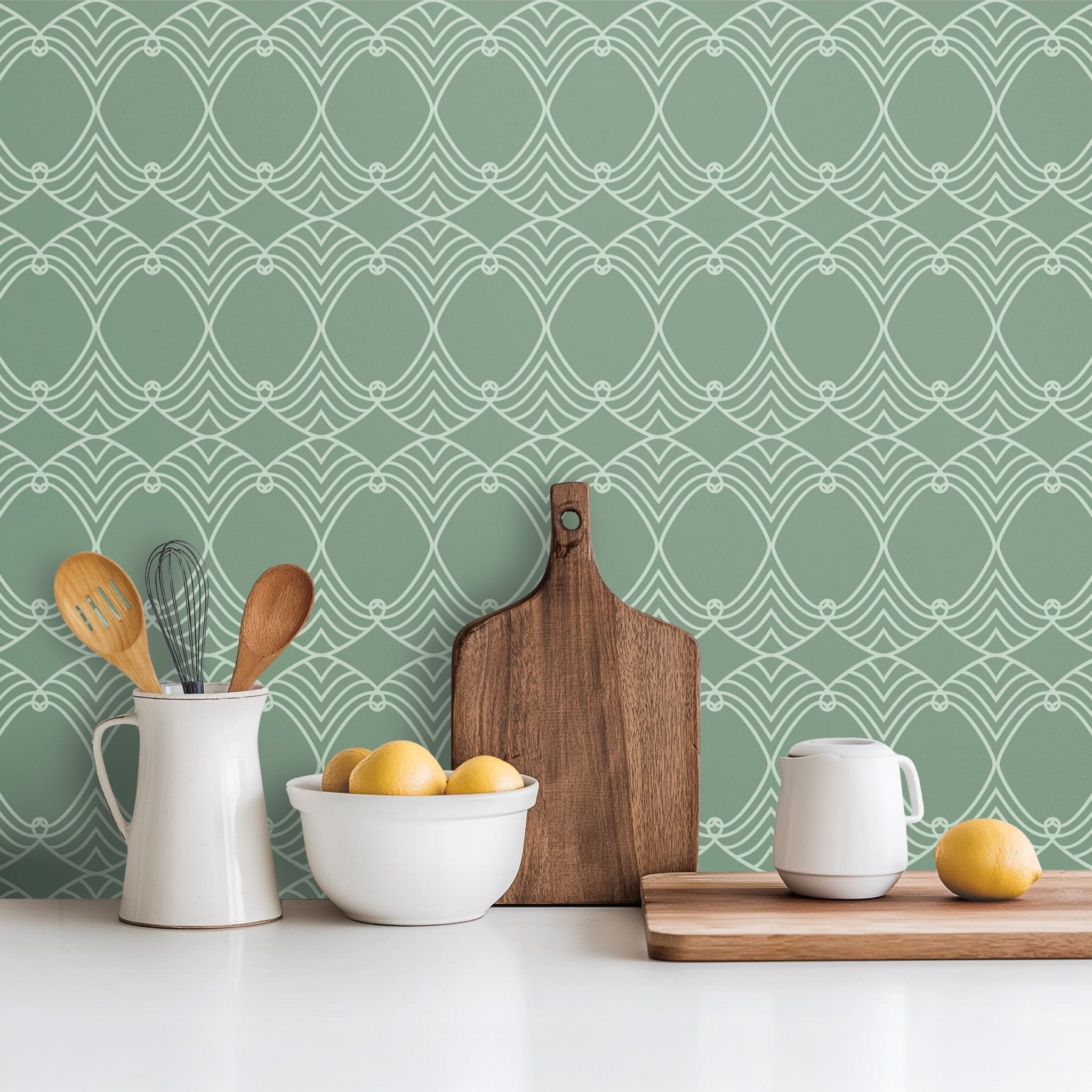 Sage Art Deco Wave - Tomono