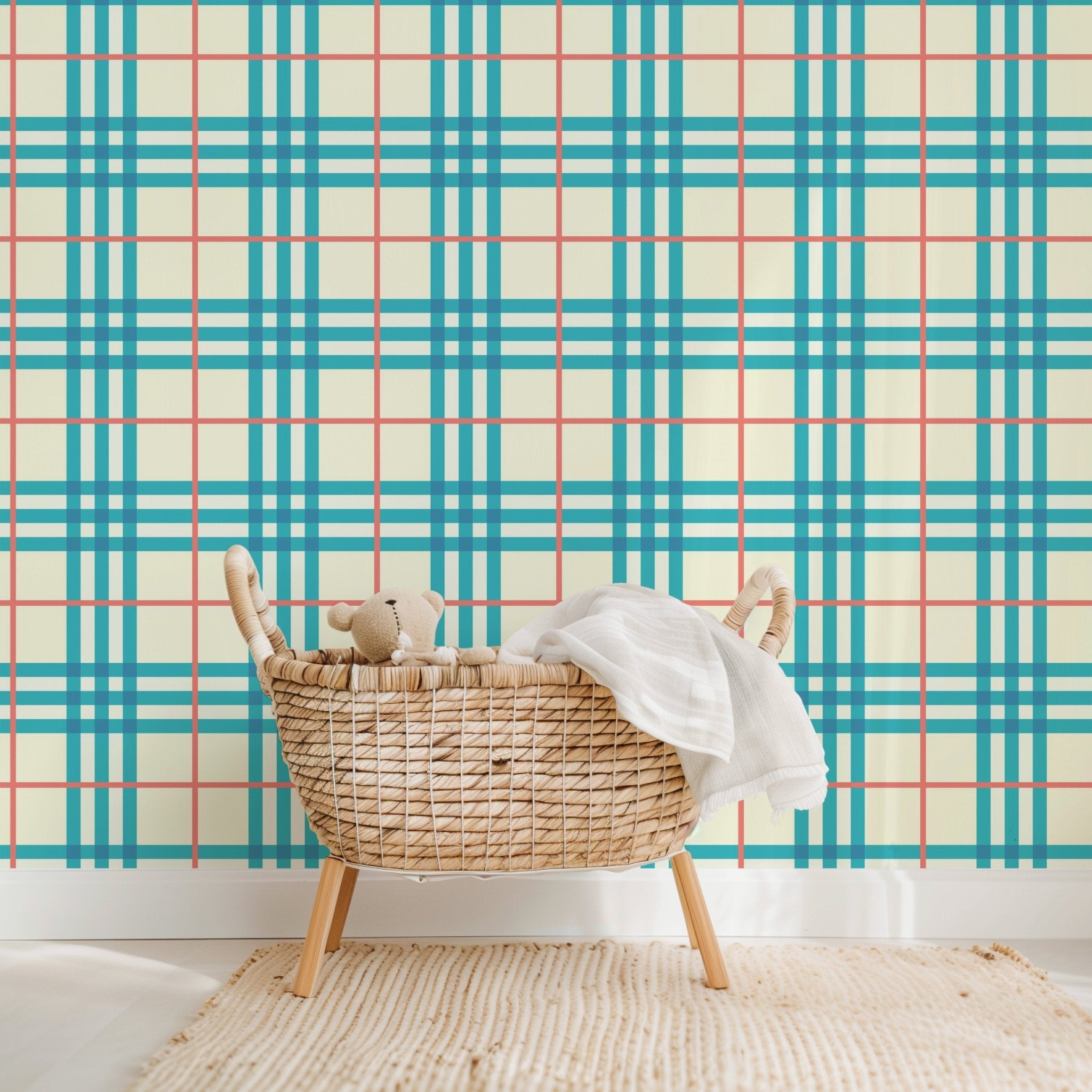 Sky Blue Tartan Pattern - Tomono