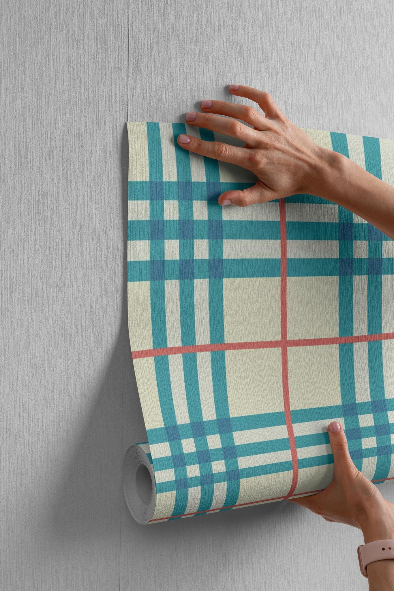 Sky Blue Tartan Pattern - Tomono