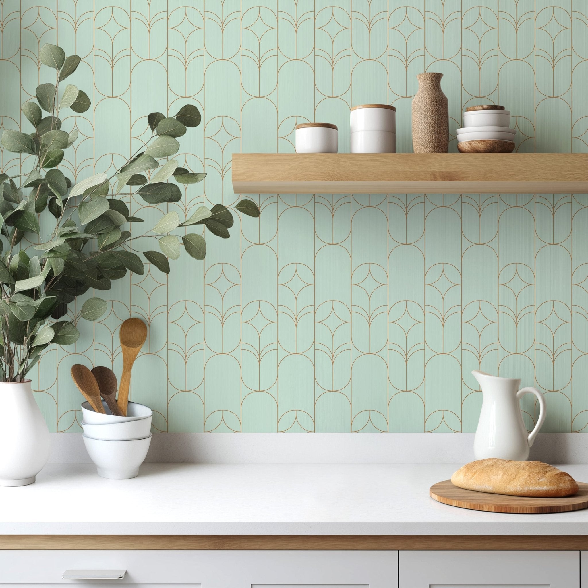 Turquoise Gold Art Deco - Tomono