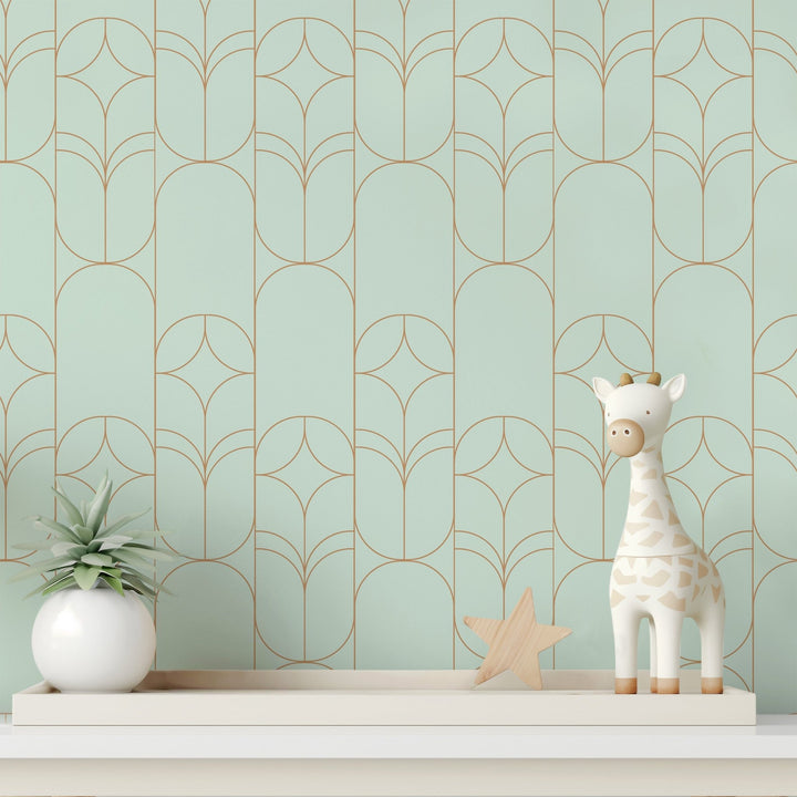 Turquoise Gold Art Deco - Tomono