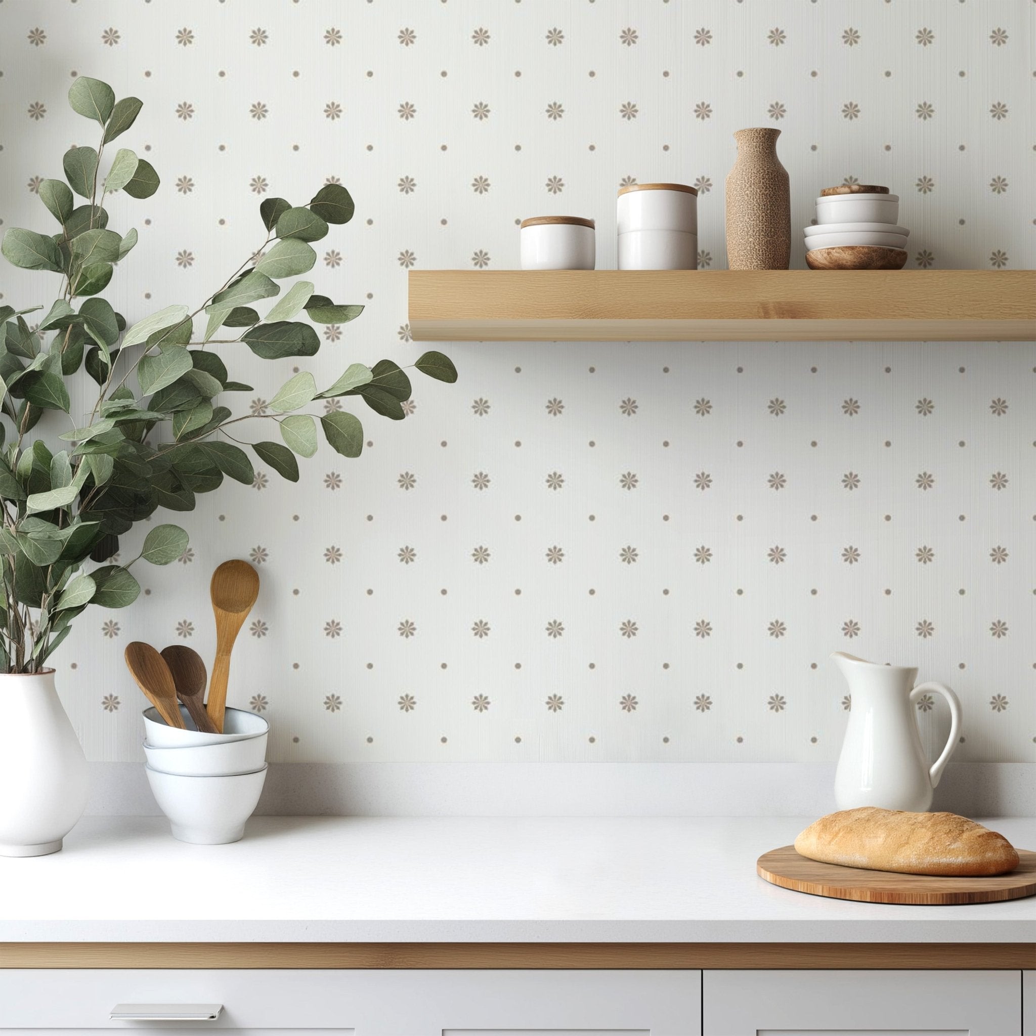 White Minimalist Flowers - Tomono