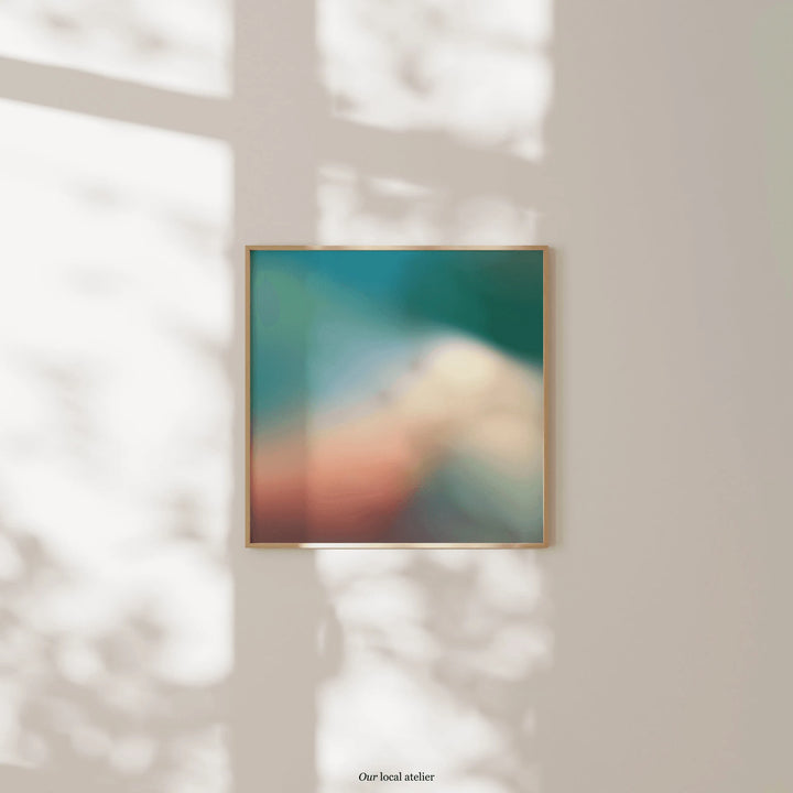 TEAL ABSTRACT PRINT | Color Gradient Print | Home Decor Gift | Square Art Print | Our Local Atelier