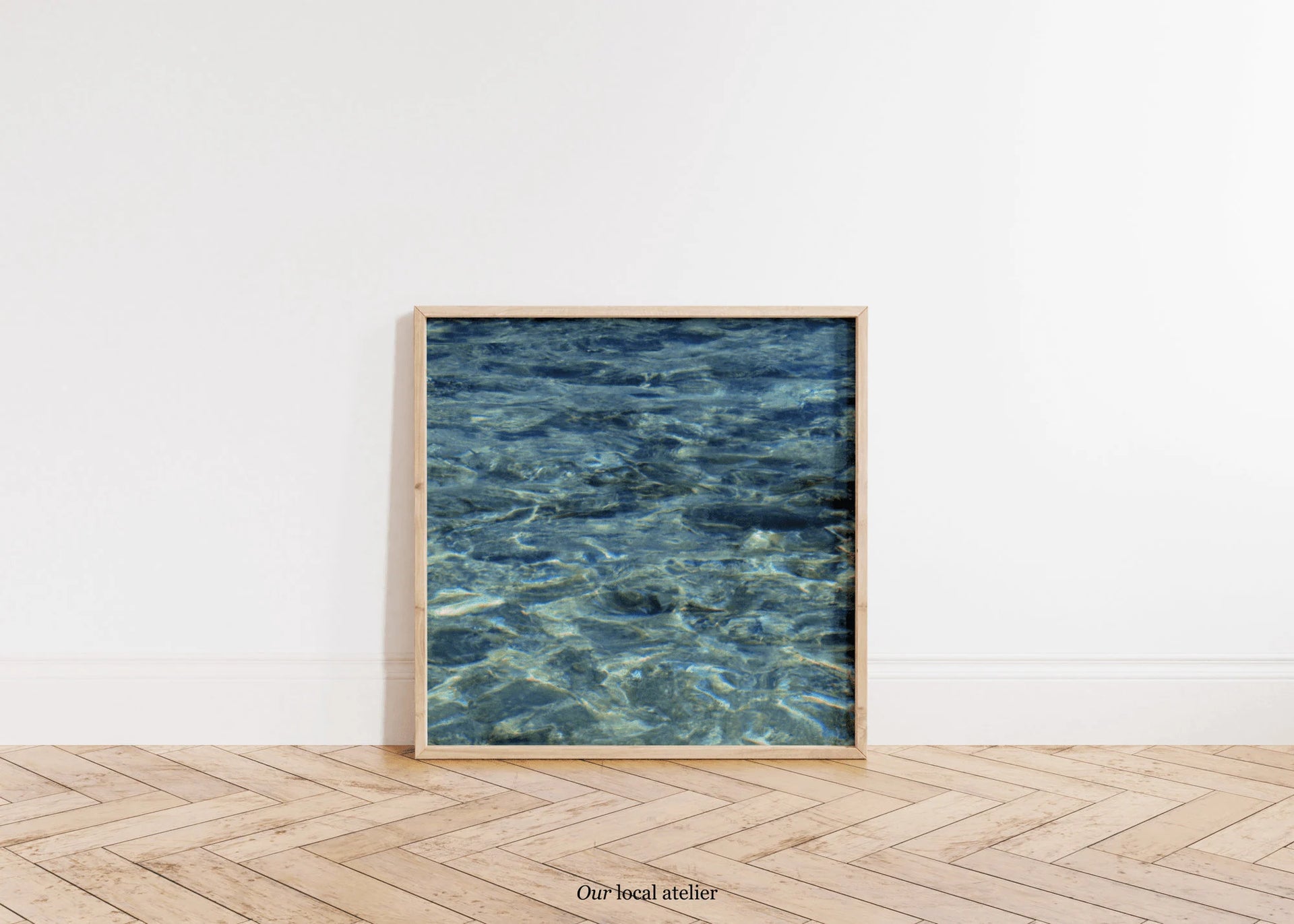 BLUE WATER PRINT | Tranquil Nature Poster | Serene Home Decor Gift | Square Art Print | Our Local Atelier