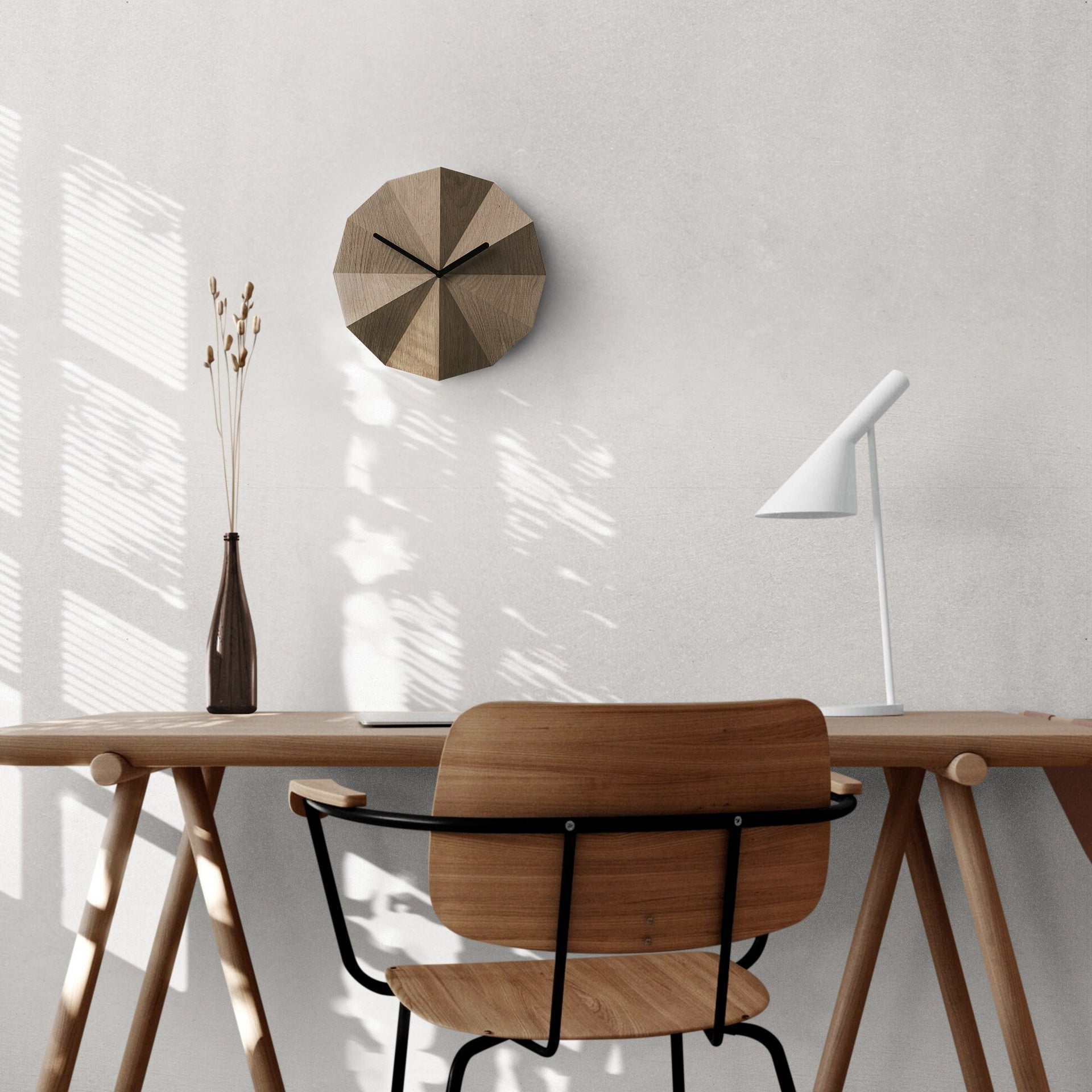 Delta Clock Smoked Oak