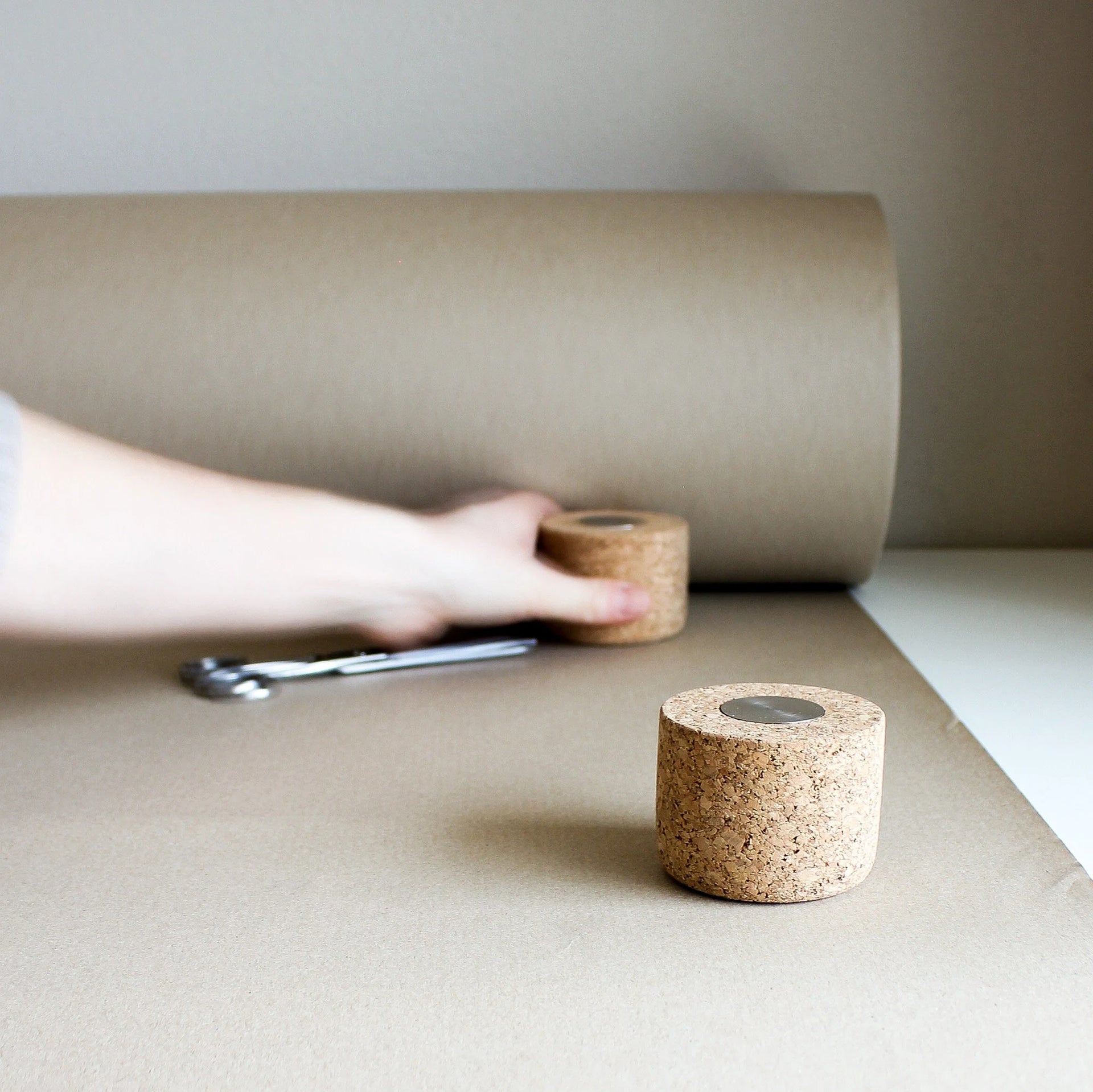 Paperweight, Steel and Cork Paperweight, Paperweight, Bookend - NUCLEO