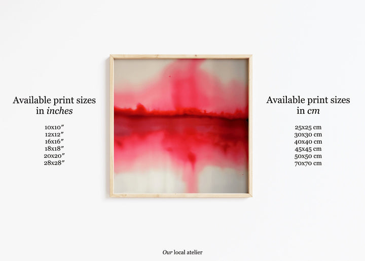 RED ABSTRACT PRINT | Color Gradient Print | Stunning Home Gift | Square Art Print | Our Local Atelier