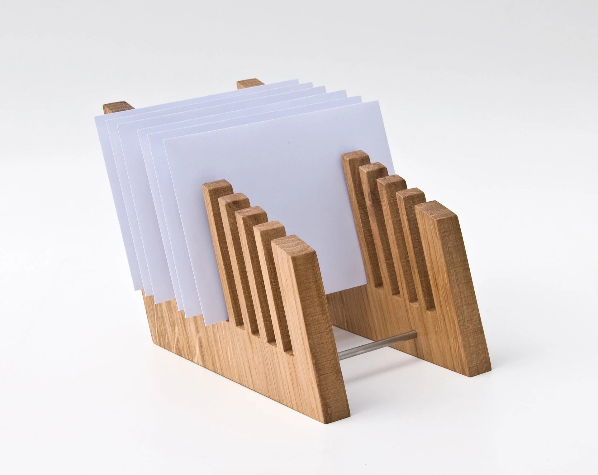 Wooden File Holder / Decorative Desktop Sorter / File Organizer for Desk / Office Desk Organization / Mail Organizer LONG FRITZ OAK