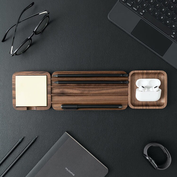 Pen Tray Oakyblocks, Pen Holder, Wooden Desk Organizer, Pen Holder for Desk, Catch All Trinket Tray, Desk Organization Setup, Work from Home